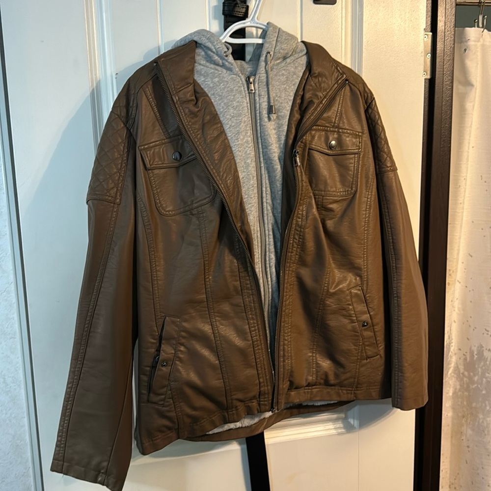 Leather look coat